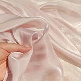 Chiffon Fabric，Sheer Fabric， Thin Lightweight Shimmer Organza Fabric See Through Designer Fabric(Light Pink,1.5x5)