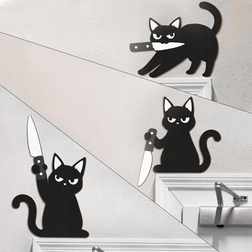 Décoration murale chat noir lot de 3 Bnesi idée cadeau originale pour femme passionnée de chats