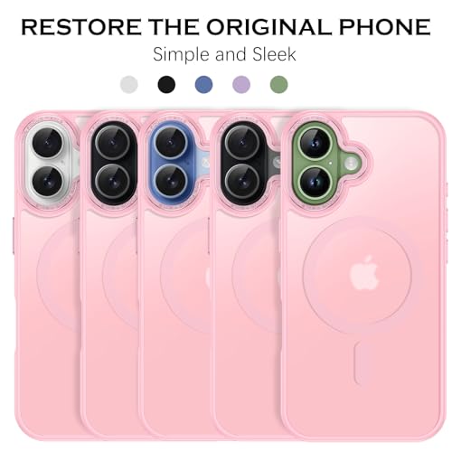 Image of YINLAI for iPhone 17 Case 6.3-inch,Magnetic Compatible with MagSafe, Slim Matte Anti-Fingerprint, Shockproof Full Body Military Grade Protection for iPhone 17 Cover, Light Pink