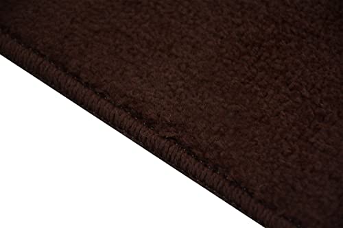 Rugstylesonline Comfy Solid Color Runner Area Rug 26 Inch Wide X Your Choice Length In 3 Color Options Slip Skid Resistant Rubber Back (Brown, 2'2"X10') #TOP6