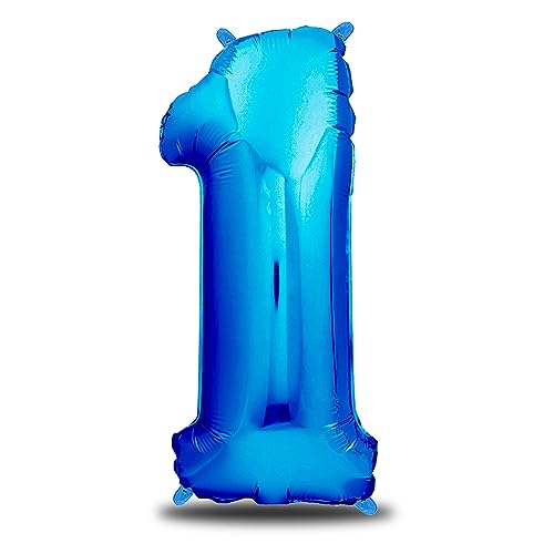 envami Globos de Cumpleãnos 1 Azul I 101 CM Globo 1 Año I Globo Numero 1 I Decoracion 1 Cumpleaños Niños I Globos Numeros Gigantes para Fiestas I Vuelan con Helio