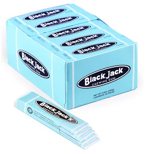 Gerrit's 20 Count Black Jack Gum, 5 Sticks per Pack, Variety Gum, Nostalgic Chewing Gum Bulk Pack, Vintage Old-Fashioned Candy, Old School Candy, 20ct