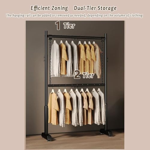 Plus de manque de place avec ce portant à vêtements robuste double - 6