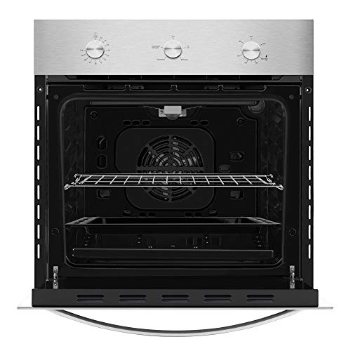 Empava 24" Gas Single Wall Oven With Bake Broil Rotisserie Functions And Mechanical Controls With Built-In Timer And Convection Fan In Stainless Steel #TOP4