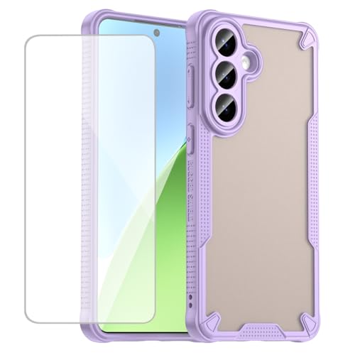 Coque Galaxy S26 Plus violette avec protection écran verre trempé translucide