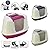 CatCentre® Pink Corner Cat Flip Litter Tray 3 Colours Box Hooded Pan Toilet Loo Filter Scoop