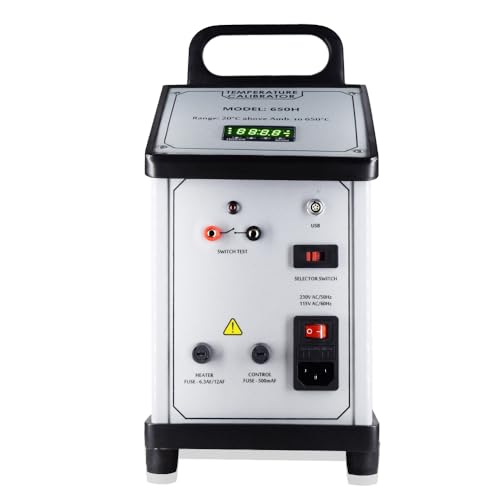 Image of Dry Block High Temperature Calibrators (Range: 20C to 650C) with Thermocouples (T, J, K, N, R, S) Temperature for Calibration Labs, Thermal Plants | Thermocouple Simulator | Model: AI-DBC-02