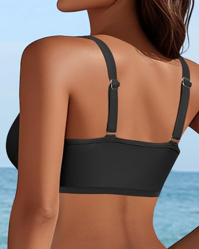 V Wired Bikini Top Only - Vintage Swim Top Padded Bra Swimsuits2