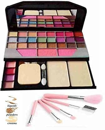 MELODINE Women's & Girl's TYA 6155 Multicolour Makeup Kit with 5 Pink Makeup Brushes Set - (Pack of 6)