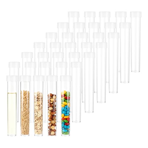 100pcs Clear Plastic Test Tube with Caps Sample Containers Bottles Seed Beads Storage by TRMFUSA - Used condition - CA$17.76