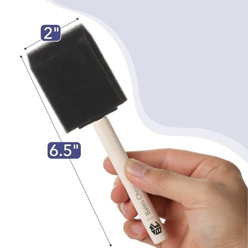 Image of Bates- Foam Paint Brushes, 2 Inch, 48 Pack, Wooden Handle