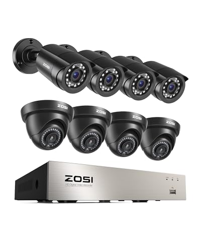 ZOSI 3K Lite 8CH Home Security Camera System Outdoor,8Channel CCTV DVR,8pcs 1080p Weatherproof...