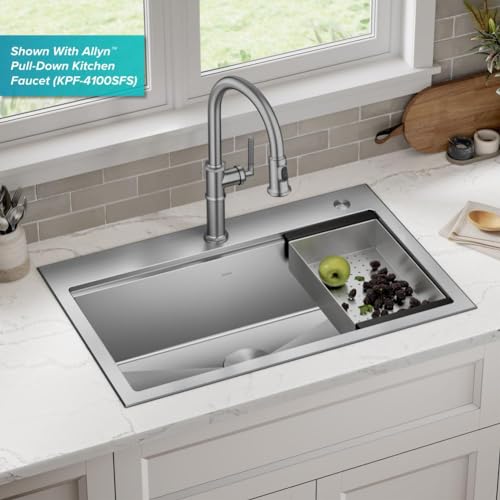 image for KRAUS Kore 32-Inch Drop In/Undermount Workstation 18 Gauge Single Bowl