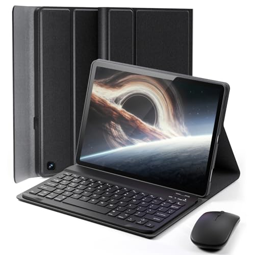 Case Keyboard for Amazon Kindle Fire HD 10&10 Plus (11/13th Gen) - Mouse and Magnetically Keyboard, Slim Case with Pen Holder, Auto Sleep/Wake, Black