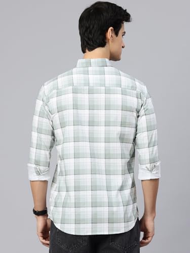 Image of Majestic Man Comfort Slim Fit Pure Cotton Checked Casual Shirt