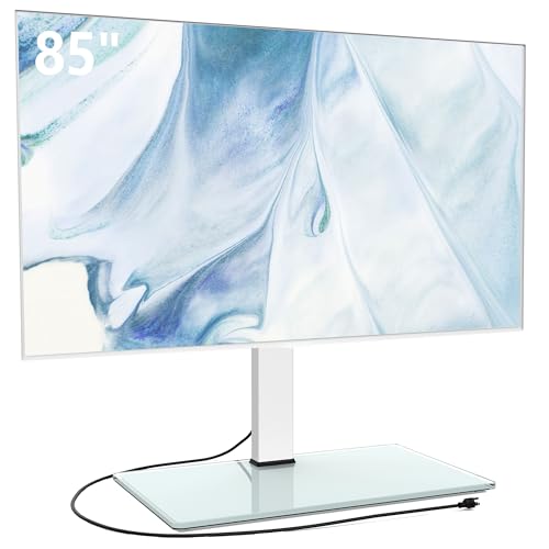 FITUEYES universal TV stand with glass base