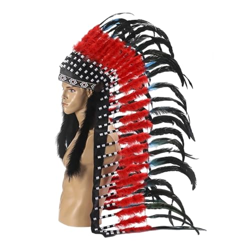 Coiffe indienne artisanale haut de gamme plumes naturelles pour costume de prestige