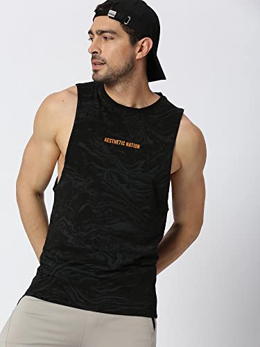 Image of Aesthetic Nation Deep Cut Wavy Tank Top /Vest for Mens