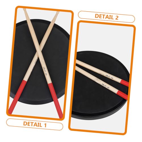 3 Pares de Baquetas de Madera de Arce para Batería, Antideslizantes, Ligeros y Portátiles, para Principiantes y Adultos, Color Rojo miniatura 3