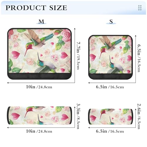 Image of Hummingbirds Roses and Hearts 02 Seat Belt Cover Pad 2 Pcs Soft Cute Seatbelt Covers Protector Support Head Neck Shoulder Strap for Car Seats High Chair Backpack for Adults Kids Women Men 10x7.