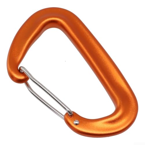 12KN Mosquetón de aluminio en forma de D Clip para senderismo y equipo al aire libre (naranja)