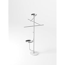 Freestanding Pool Towel Rack with Weighted Marble Base, 18/8 Stainless Steel Towel Stand with 3 Expandable Arms Extends to 6 Bars & 2 Drainage Trays, for Spa, Patio, Deck