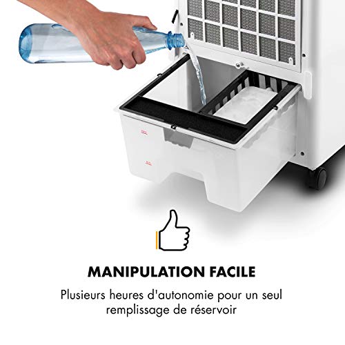 OneConcept MCH-2 V2 - Rafraîchisseur d'air, Humidificateur, Ventilateur, Refroidisseur, 65W, 360m³/h, 3 Vitesses, 4 Roulettes, Minuterie jusqu'à 2h, Filtre poussière, Réservoir 7L - Blanc OneConcept MCH-2 V2 - Rafraîchisseur d'air, Humidificateur, Ventilateur, Refroidisseur, 65W, 360m³/h, 3 Vitesses, 4 Roulettes, Minuterie jusqu'à 2h, Filtre poussière, Réservoir 7L - Blanc