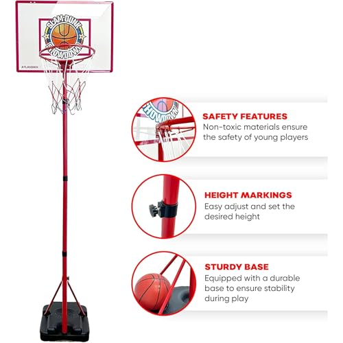 image for Atlasonix Kids Basketball Hoop, Basketball Hoop for Kids - Indoor, Adj