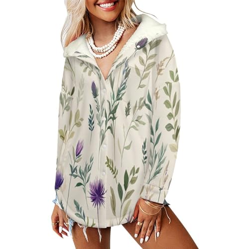 Veste polaire femme fleurs sauvages pour rester au chaud avec élégance