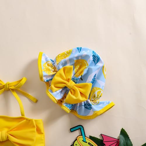 Baby Girls Swimsuit Infant Toddler Girl Bathing Suit Bikini Two Piece Swimwear with Hat4