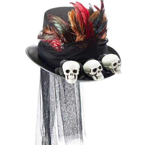 Generisch Steampunk - Sombrero de cosplay gótico Steampunk Top Sombrero | Halloween Mujeres Hombres Headpiece con plumas | Top de punto de vapor - | Punk de vapor - para hombres, mujeres, fiestas