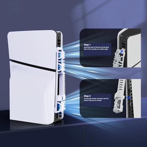 image for NANANINO Cooling Fan for PS5 Slim Console, Cooler Accessories with 3 H