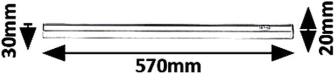 Diagram showing dimensions of the Rabalux Greg LED Picture Light: 570mm width, 20mm height, 30mm depth.