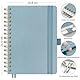 RETTACY Notizbuch A5 Dotted, Bullet Dot Journal mit 100 g/m² Dickem Papier, 150 Blatt, Notebook für Büro und Schule, Lederhülle, Grau-Blau, 14.8 cm x 21 cm