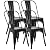 FDW Metal Dining Chairs Set Of 4 Indoor Outdoor Chairs Patio Chairs Kitchen Metal Chairs 18 Inch Seat Height Restaurant Chair Metal Stackable Chair Tolix Side Bar Chairs 330LBS Weight Capacity