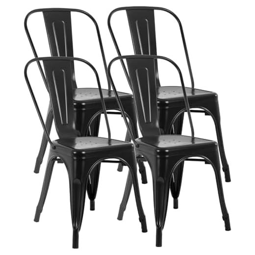FDW Metal Dining Chairs Set of 4