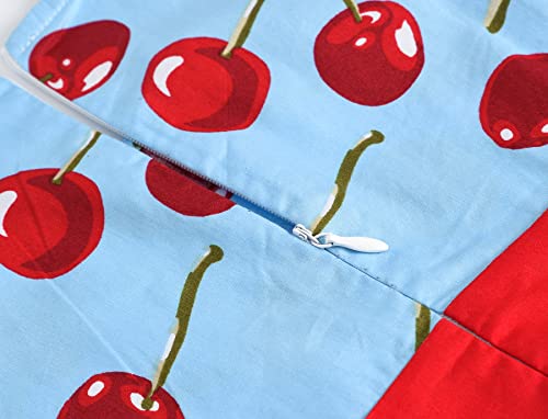 Sleeveless Doll Collar Kids Party Swing A-Line Girls Dress Cherry Flower Casual Peter Pan Collar Dot 50'S Retro Girls Dress 11-12 Years（Chw3028-Xl） #TOP6