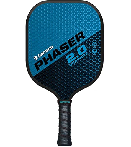 GAMMA Sports 2.0 Pickleball Paddle: Mens and Womens Textured Fiberglass Face Pickle-Ball Racquet - Indoor and Outdoor Racket: Phaser Blue, ~7.9 oz