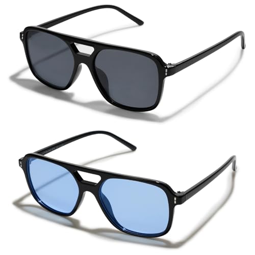 Image of VANLINKER Retro Vintage 70s Square Aviator sunglasses for women men VL9611X