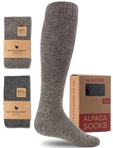 Juclise Alpaca Wool Heavyweight Knee High ​Compression Socks, Thick Winter