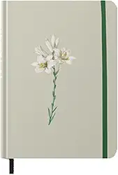 Caderno Moleskine | Com Pauta | Lírios Verde