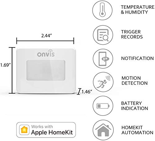 Onvis Smart Homekit Motion Sensor Indoor Humidity Gauge Hygrometer Thermometer Home Automation Trigger Bluetooth No Hub Required #TOP2