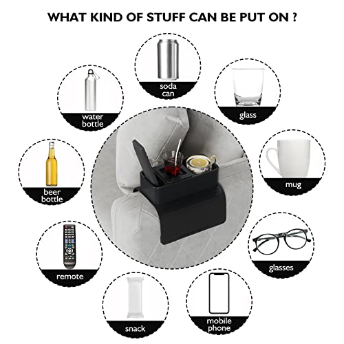 Couch Cup Holder, Zizouoe Silicone Sofa Armrest Tray With Side Pockets, Anti-Spill And Anti-Slip Large Couch Caddy With Cup Holder, Drink Holder For Couch Arm Tray Gifts For Family（A） #TOP2
