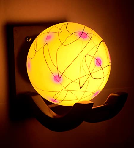 Image of Traditional Indoor Wall Light Wall Lamp Wood Light for Home Decoration,Living Room,Indoor Outdoor (Brown) Globe Shape Wooden 5 to 80 Watts E27 Holder(Bulb not Included) Pack of 2