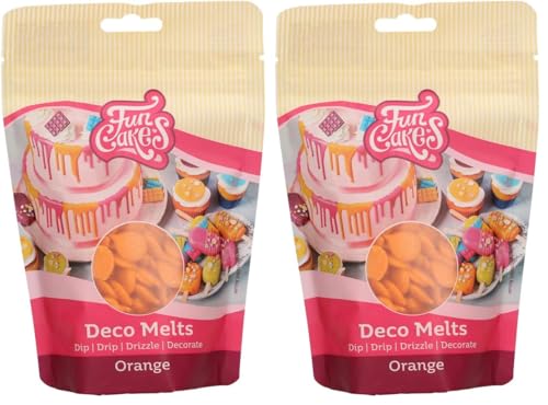 FunCakes Deco Melts Naranja - AZO Free 250 g (Paquete de 2)