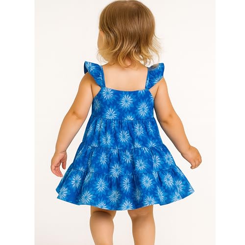 Image of TotzTouch Baby Girls Gathered Floral Printed Dress
