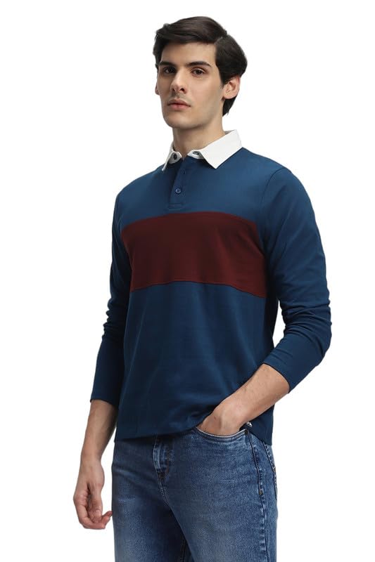 Image of Dennis Lingo Men's Cotton Polo Neck Tshirt, Regular Fit Long Sleeve