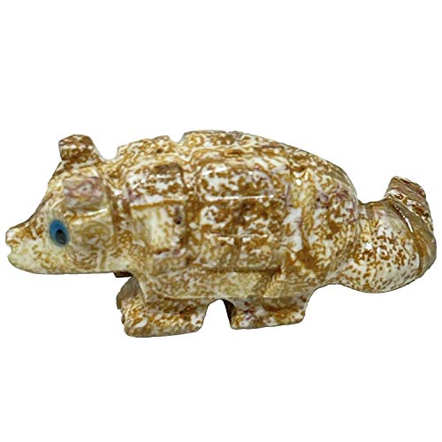 Nelson Creations, LLC Armadillo Natural Soapstone Hand-Carved Animal Carving Charm Totem Figurine, 1.5 Inch