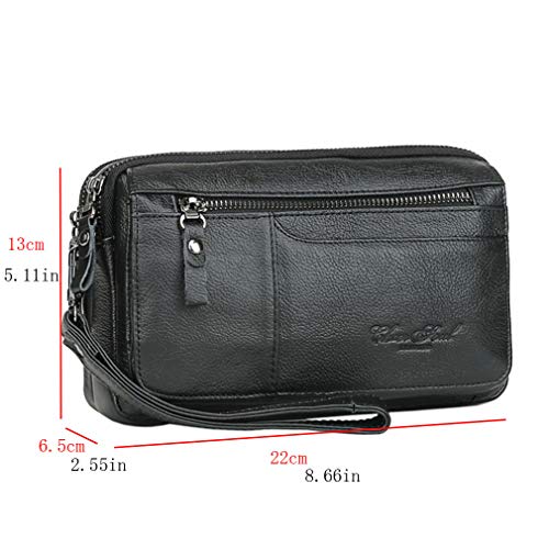 KPYWZER Leather Clutch Purse Wallet Men Wrist Bag2