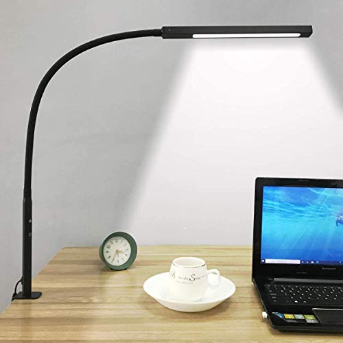 Desk Lamp , Swing Arm Lamp with Clamp,Flexible Gooseneck Table Lamp - Work with Smart Plug & Wall Switch,Touch Control, Dimming, Timing Function for Study/Reading/Home/Office?10W?